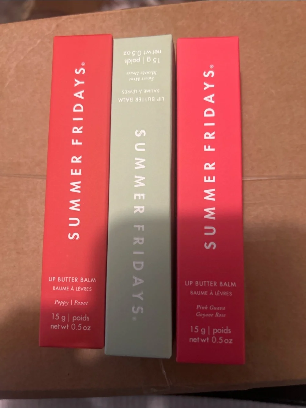 Summer Fridays Lip Butter Balm Trio — Pink & Mint Green Packaging